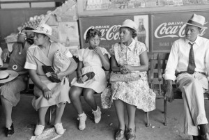 Russell Lee - Negroes waiting at streetcar terminal for cars, Oklahoma City, Oklahoma, 1939